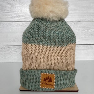 Luxurious Double Knit Alpaca Beanie with Alpaca pom