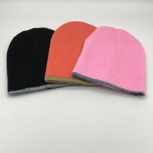 Reversible Brushed Alpaca Beanie Hat