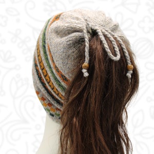 Reversible Beanie Hat, Alpaca Neck Warmer, 3 in 1 Alpaca Beanie Hat, Alpaca Tube Scarf, Pony Tail Hat.