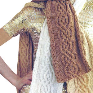 Fabulous Celtic Scarf Pattern | Vintage Knitting Pattern | Simple Aran Cable Knit Scarf PDF Pattern Instant Download